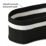Подвяз (довяз) трикотажный 3.5х80 см, черный с белой полосой, 100% п/э, 2 штуки
