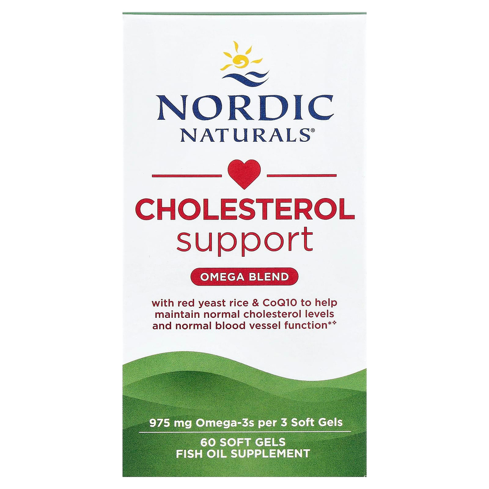 Nordic Naturals, добавка для поддержания уровня холестерина, омега, 60 капсул
