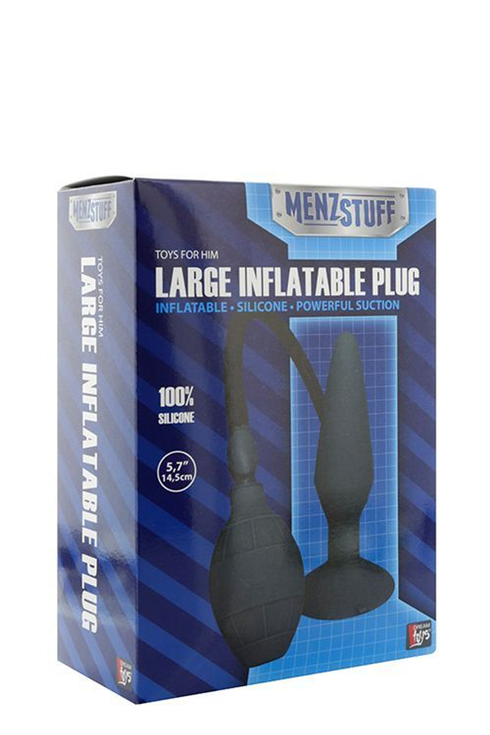 Чёрная анальная втулка с функцией расширения Large Inflatable Plug - 14,5 см. (Цвет: черный)