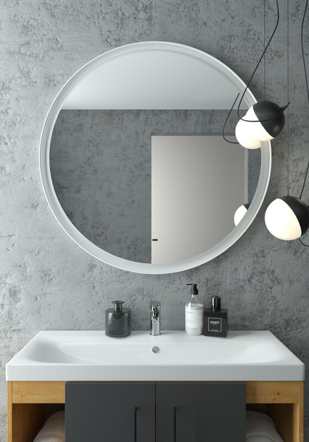 Зеркало "Planet white Led" D 1000 с бесконтактным сенсором
