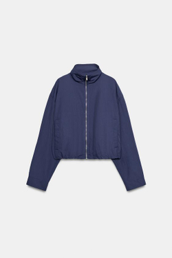 ZARA КУРТКА ИЗ ТЕХНИЧНОЙ ТКАНИ, ИНДИГО