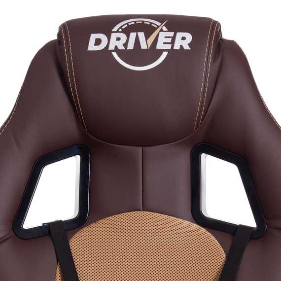 Кресло Драйвер/Driver (22) кож/зам/ткань, коричневый/бронза, 36-36/TW-21