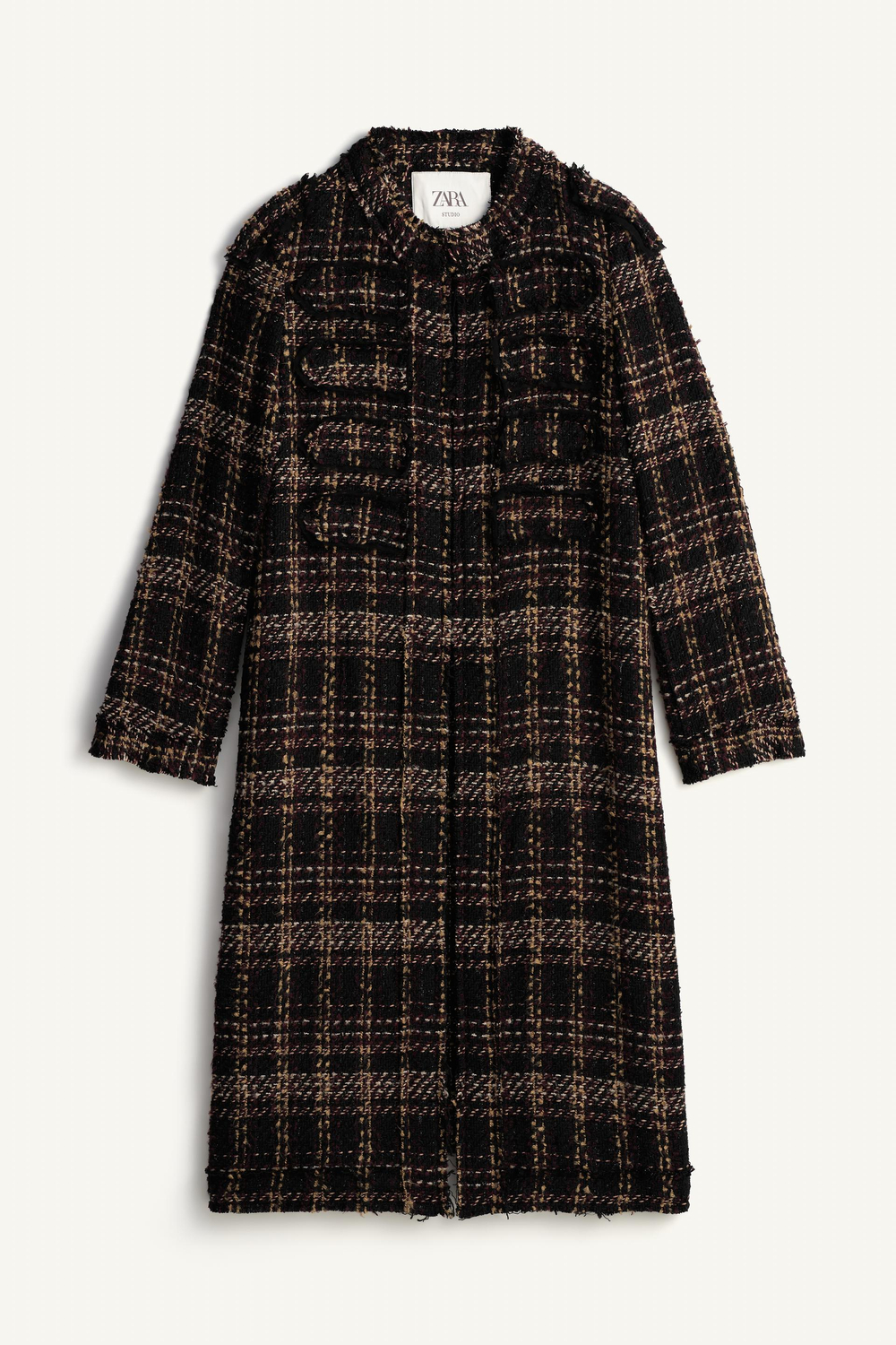 ZARA ДЛИННОЕ ПАЛЬТО — LIMITED EDITION, КОРИЧНЕВЫЙ