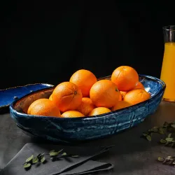 Блюдо овальное 51*29 см h12 см глубокое 5,5 л Aqua Blue Style Buffet P.L. [1]