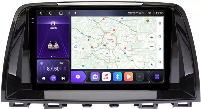 Магнитола для Mazda 6 2012-2014 - Kuberg OL-9580 QLed+2K, Android 12, Быстрая, CarPlay, 4G SIM-слот