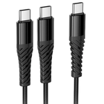 Usb Кабель-зарядка Type-C Hoco X123 2в1 2Type-C 1м черный
