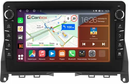 Магнитола для Mercedes-Benz C-класс W204 2007-2011 - Canbox 9-702 Android 10, Быстрая, CarPlay, 4G SIM-слот