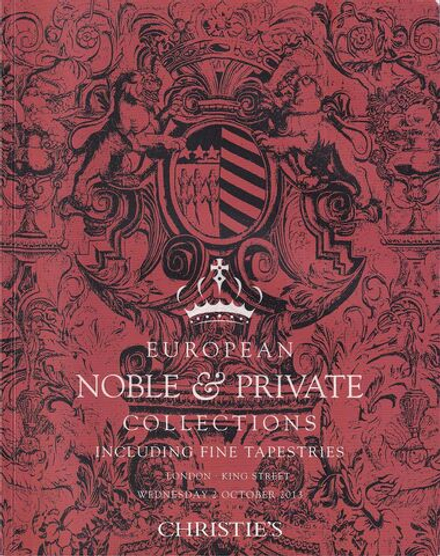 Каталог аукциона Christie's, Лондон, Европейские аристократические и частные коллекции, в том числе изысканные гобелены от 2 октября 2013 года