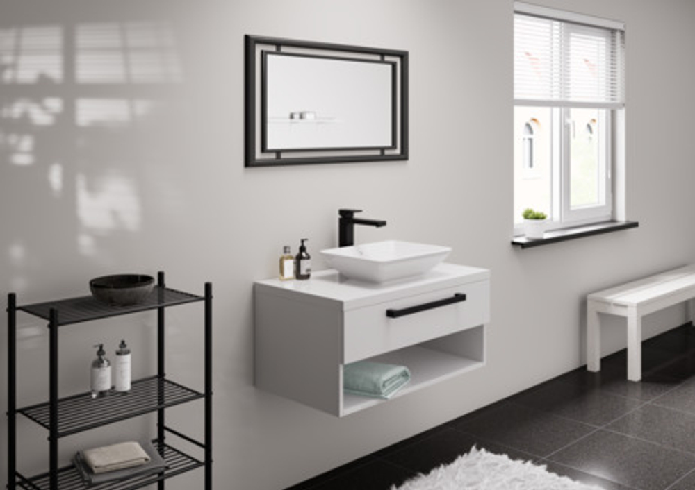 Смеситель для раковины Hansgrohe Vernis Shape однорычажный, 190 со сливным матовый чёрный 71562670