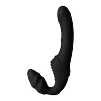 Черный безремневой страпон 35см с вибрацией ToyFa Black&Red 901408-5