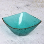 Салатник стеклянный «ICE CRYSTAL» 14*6,5см морской