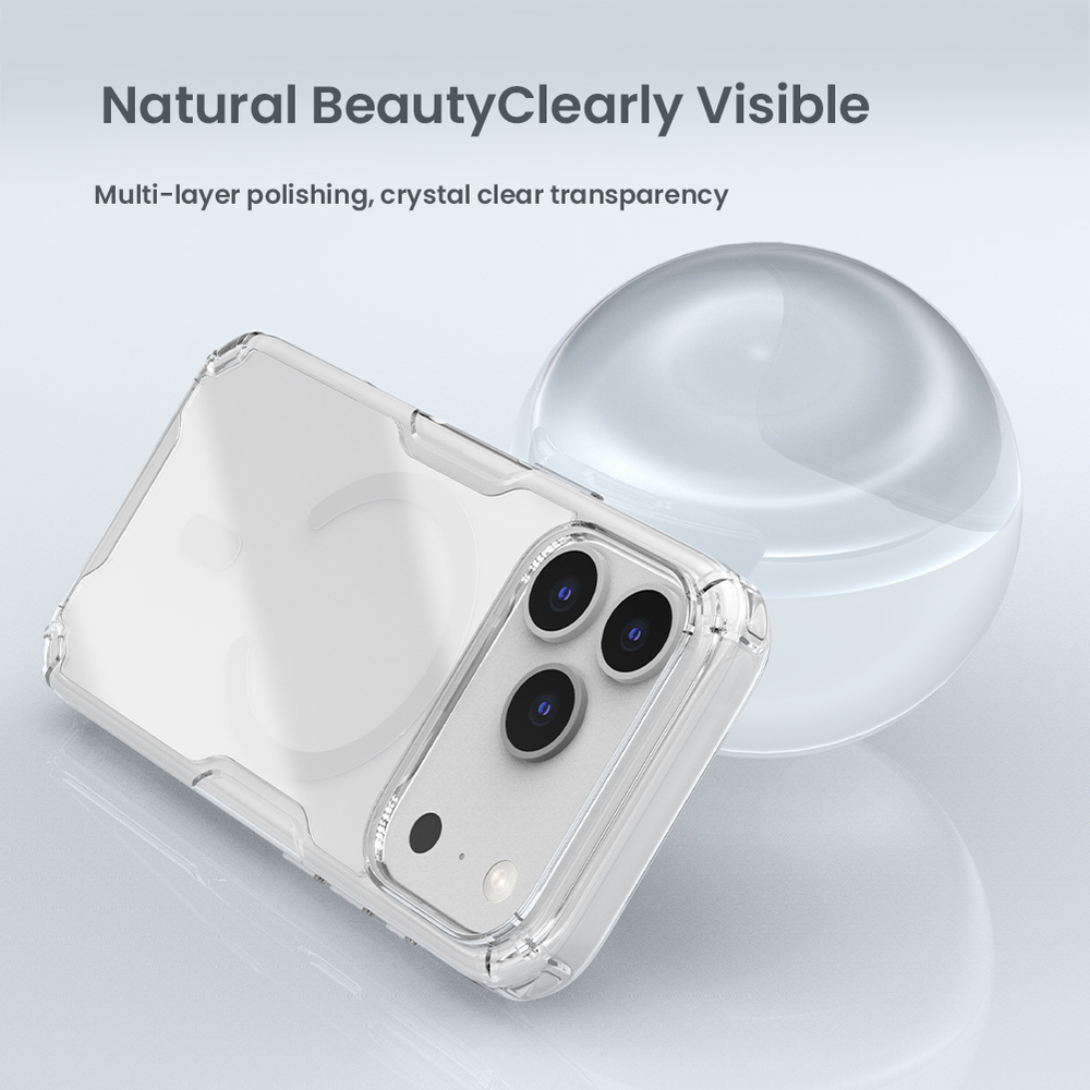 Прозрачный чехол от Nillkin с MagSafe для iPhone 17 Pro, серия Nature TPU Pro Magnetic Case