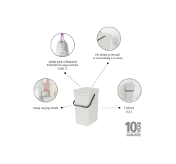 Brabantia Контейнер для мусора Sort & Go 12л Светло-серый 213281