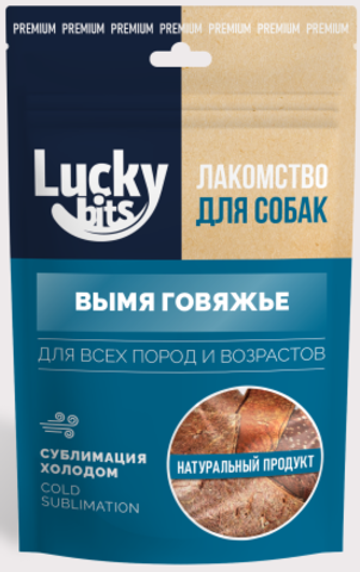 Лакомство сублимированное д/собак Lucky bits Вымя говяжье Lucky bits 60г