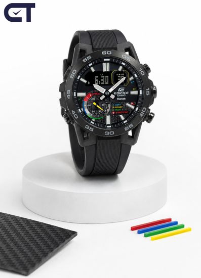 CASIO ECB-40MP-1ADF мужские часы — карбоновый EDIFICE с многоцветным циферблатом