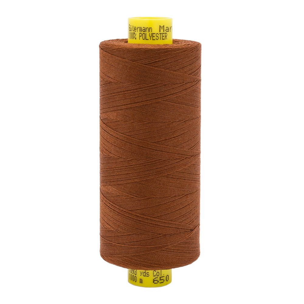Нитка Gutermann Mara 150 (1000 метров), 1 кат., особо тонкая | 650 золотисто-каштановый