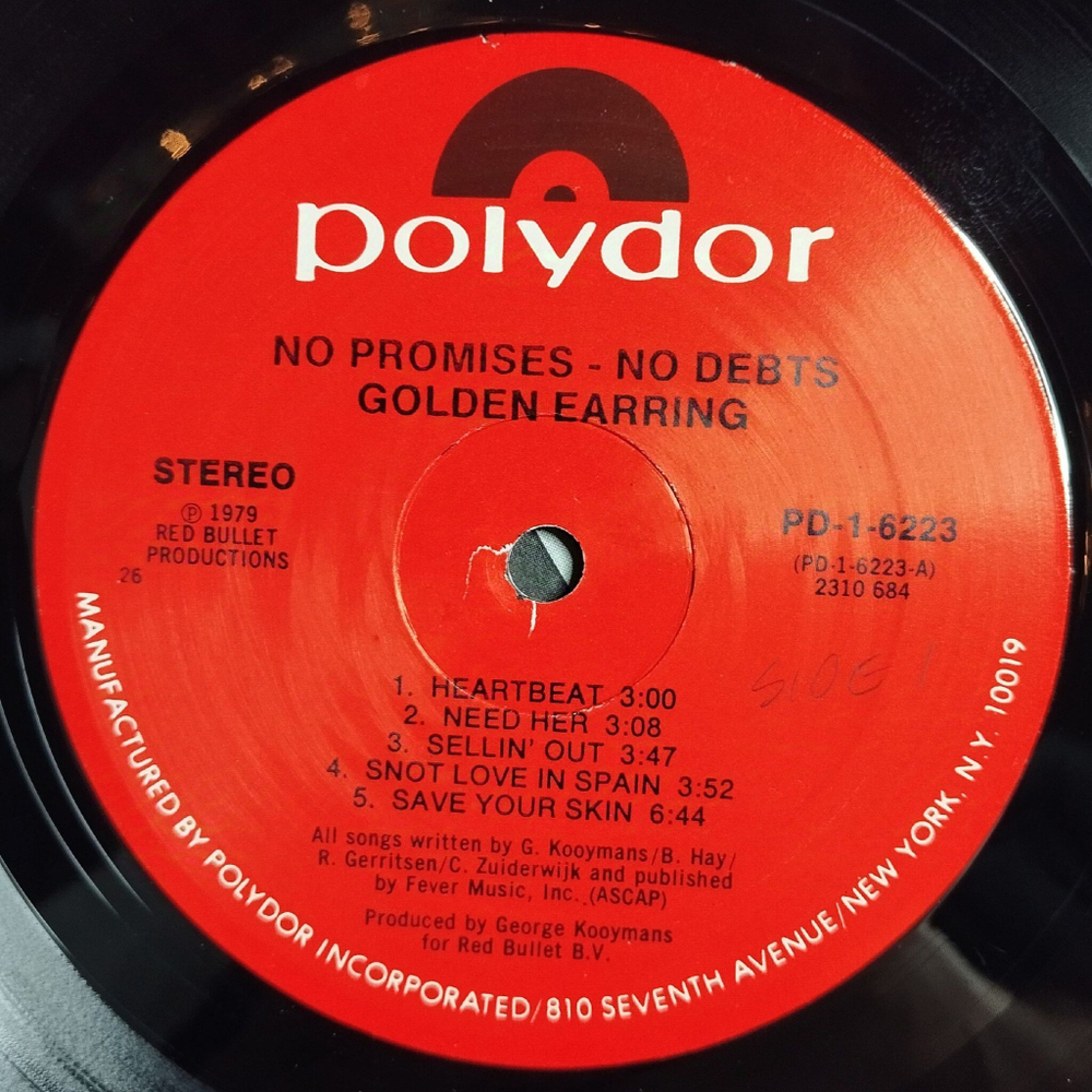 Винтажная виниловая пластинка LP Golden Earring No Promises No Debts (USA 1979)
