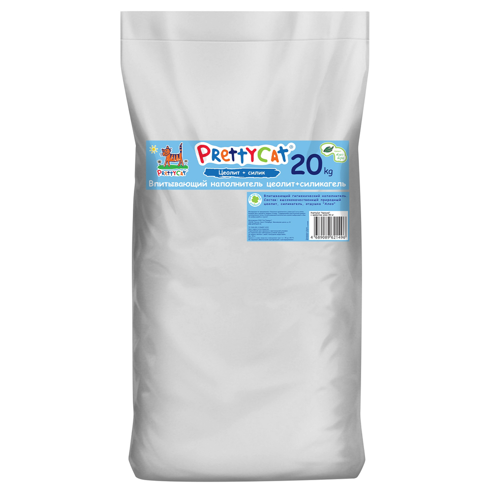 Наполнитель PrettyCat впитывающий глиняный Naturel с ароматом алоэ 20 кг CLUB