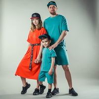 Платье-футболка оверсайз "Вb team" Яркий коралл женское