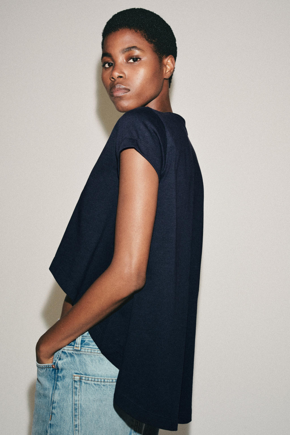 АСИММЕТРИЧНАЯ ХЛОПКОВАЯ ФУТБОЛКА — ZARA