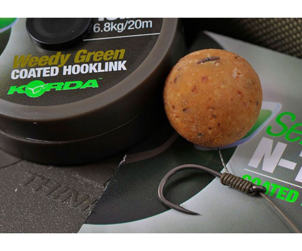 KORDA Поводковый материал N-Trap Semi-stiff 15lb Weedy Green