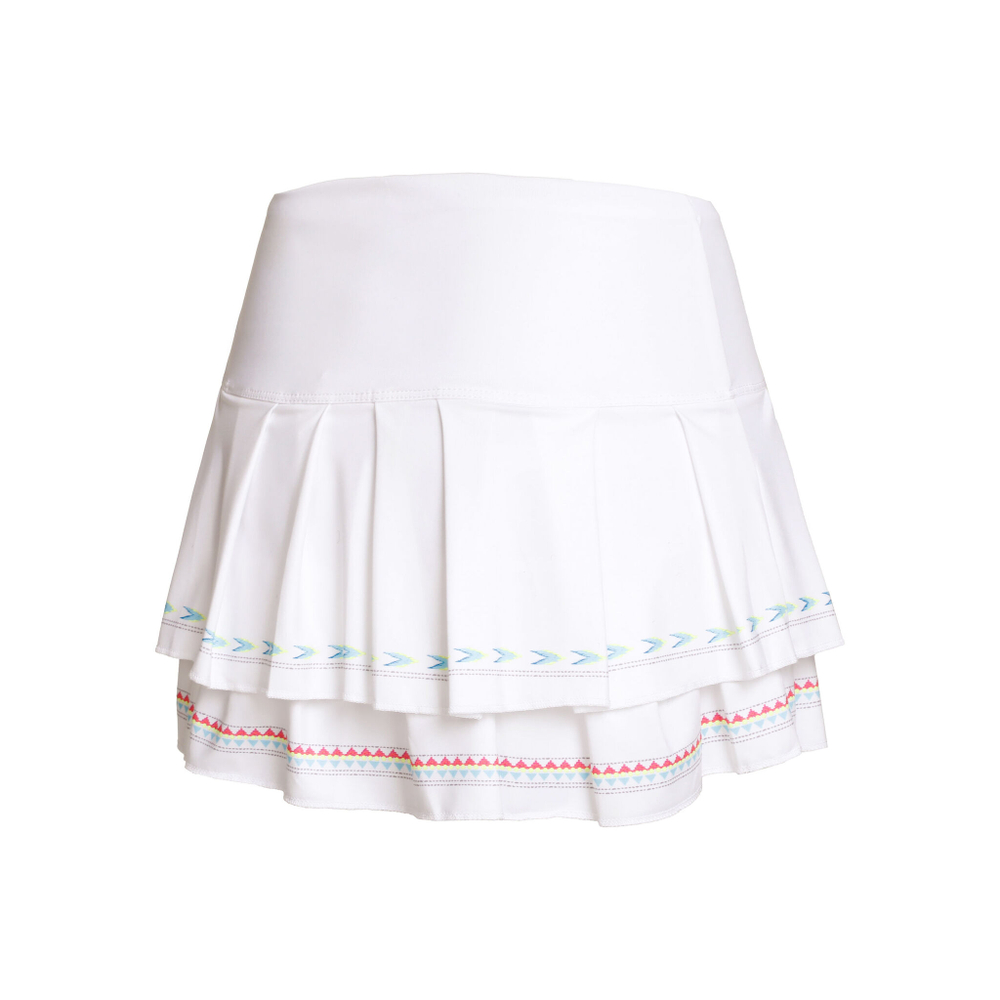 Женская теннисная юбка Lucky in Love Sahara Pleat Tier Skirt Women - White