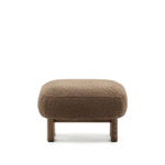 Пуф La Forma (ex Julia Grup) Cabana Taupe Boucle с ножками в отделке орех 65x55,4