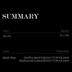 Чехол книжка из PU кожи черного цвета от Dux Ducis для OnePlus Nord 5 и Ace 5 Ultra, серия Skin Pro Series