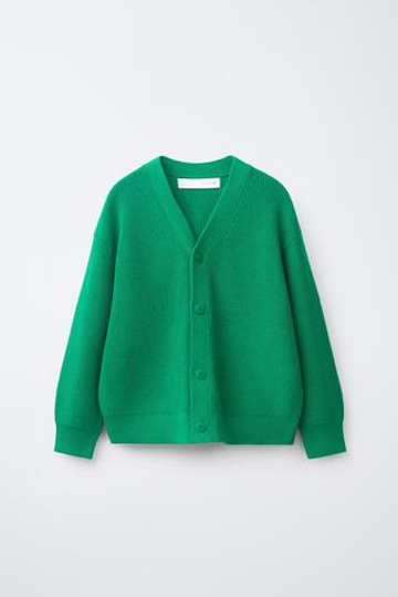 ZARA ЖЕМЧУЖНЫЙ КАРДИГАН, ЗЕЛЕНЫЙ