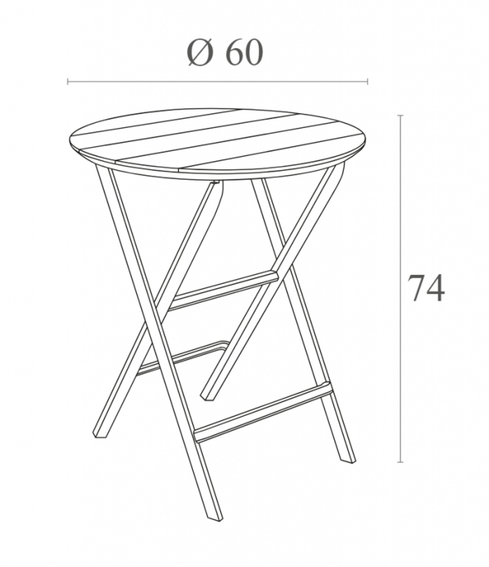 Стол пластиковый складной Siesta Contract Helen Folding Table Ø60, черный