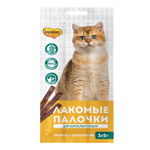 Лакомство для кошек палочки Цыплёнок и печень, 3х5г Мнямс