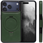 Business style чехол из кожи для IPHONE 17 PRO MAX с кольцом-подставкой и бархатной подкладкой