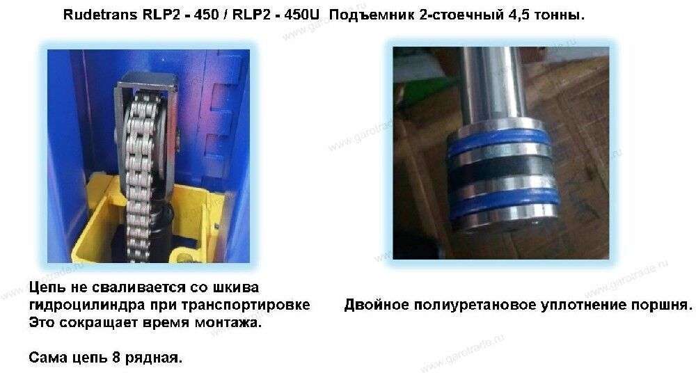 Двухстоечный подъемник RLP2-450EU (серый)