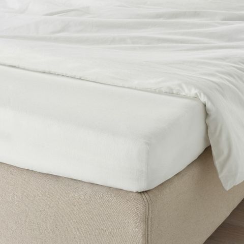 Простыня на резинке IKEA TAGGVALLMO (ТАГГВАЛЛЬМО), Белый, 90х200 см