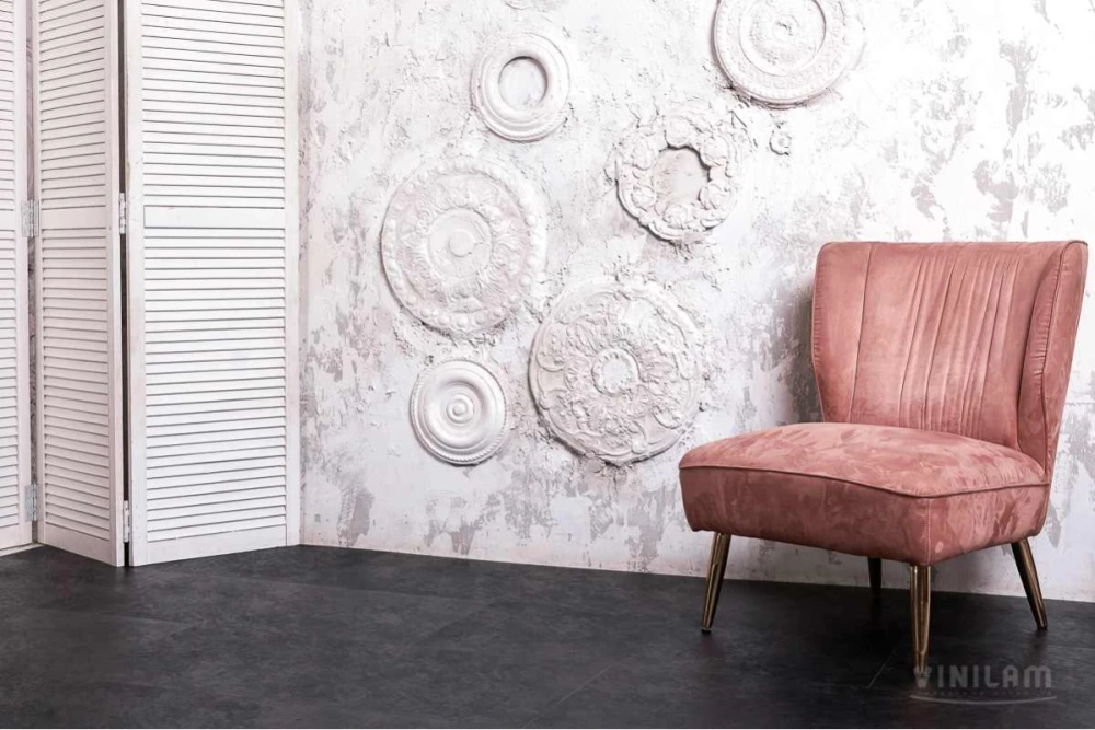 Кварц-винил WPC Vinilam Ceramo Stone 8 мм Сланцевый Черный 2.65 м2