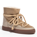 Высокие комбинированные кеды INUIKII Sneaker Classic Beige на меху