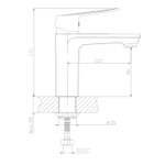 Смеситель для раковины 40k MIXLINE МЛ15-04 (ML15-04) б/отв п/гайку (без подводки)