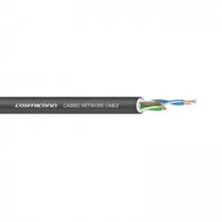 COSMICONN CA0002 Кабель витая пара 24AWGх4P, UTP CAT 6, цвет черный, D. 6,5 мм. Бухта 100 метров.