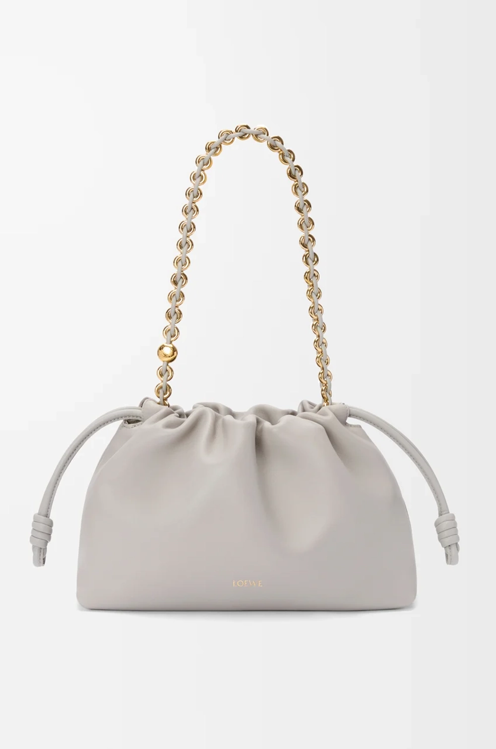 Loewe Сумка Flamenco среднего размера из мягкой кожи ягненка наппа, жемчужно-серый