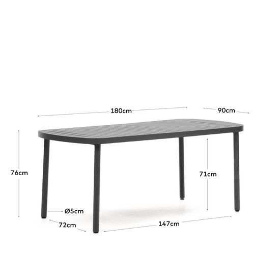 Joncols Уличный алюминиевый стол с серой отделкой 180 x 90 см Испания La Forma