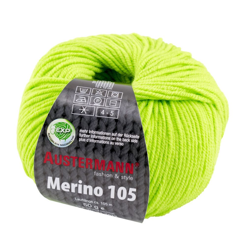 Пряжа Austermann (Аустерманн) Merino 105 EXP / уп.10 мот. по 50 г, 105м, светло-зеленый