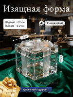 Шкатулка "BOXES" хрусталь с матовым бантом 7,2 см