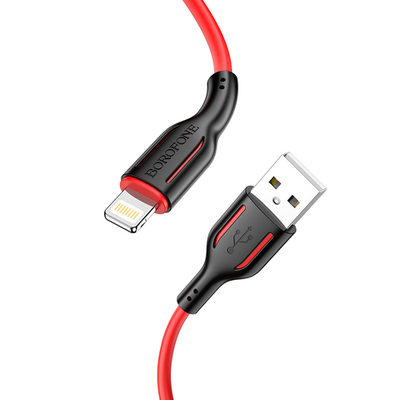 Кабель Borofone BX63 USB-Lightning 2.4А 1м TPE Black/Red