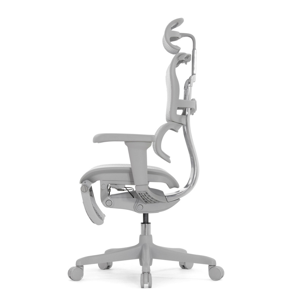 Кресло FALTO Ergohuman Ultra с подножкой ( серый каркас /сетка светлаяT-168-B2 Natural)