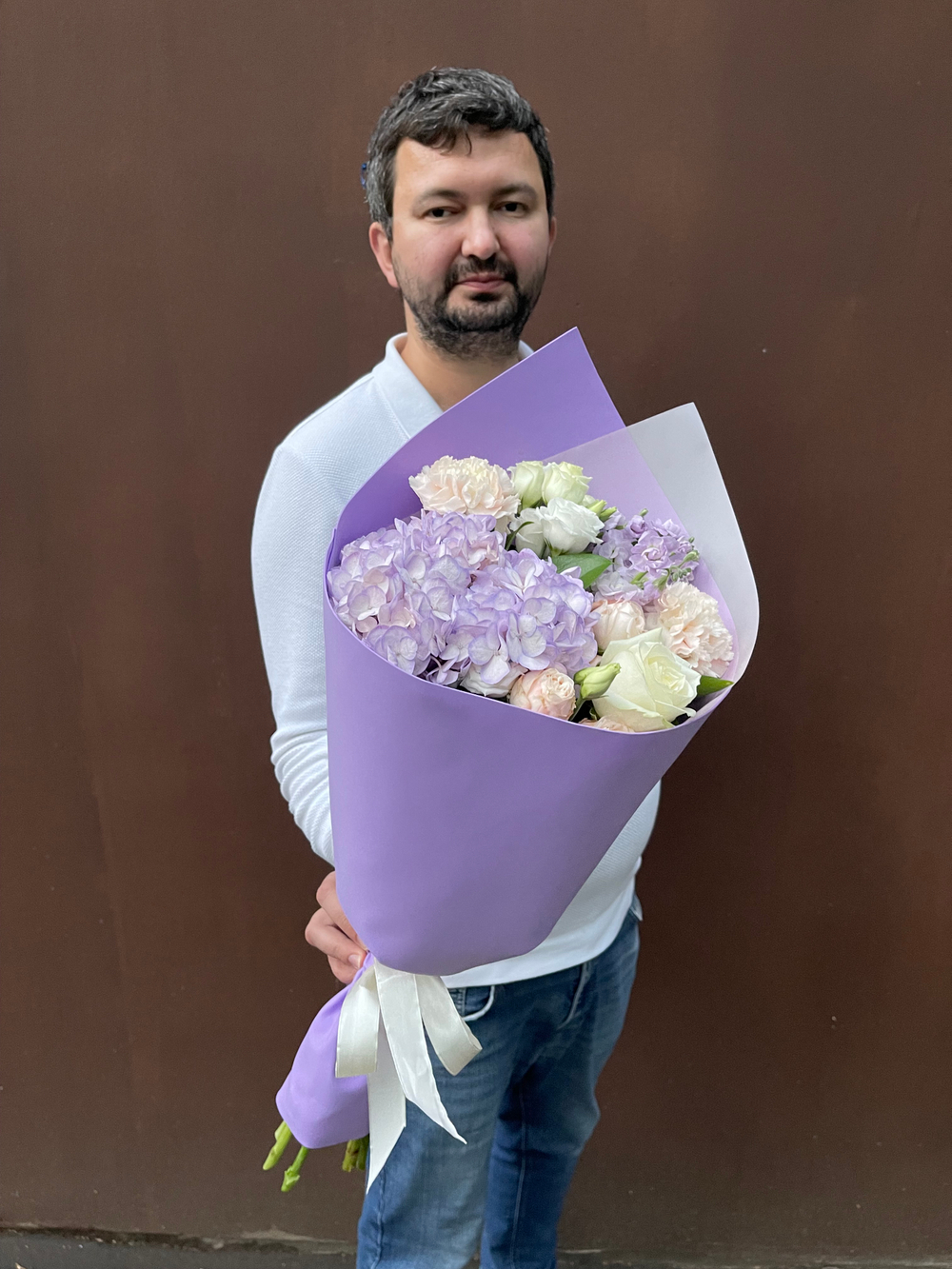 "Сиреневый мотив" конвертик с цветами