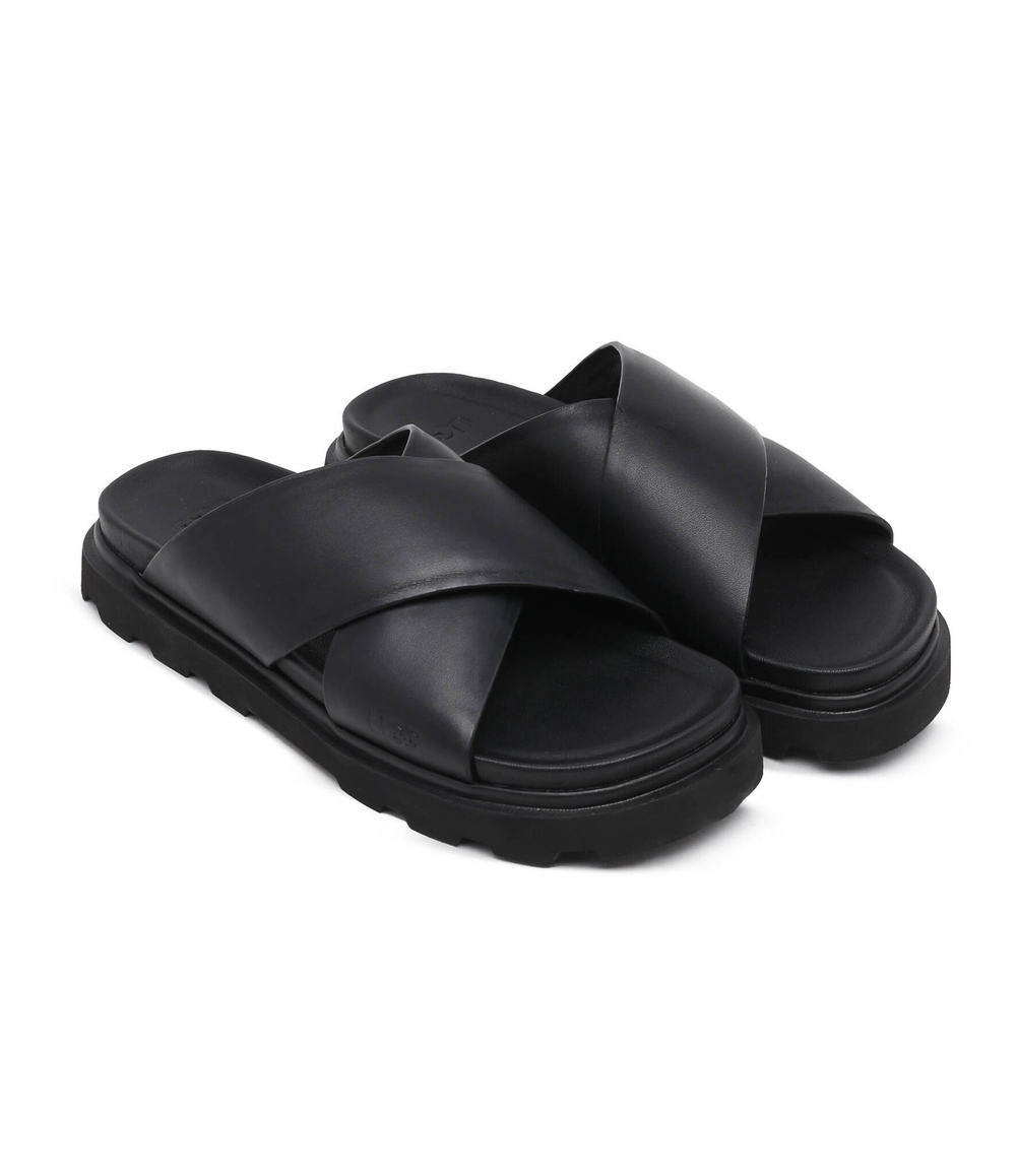 Кожаные шлепанцы w capitelle crossband UGG - черный(1152672)