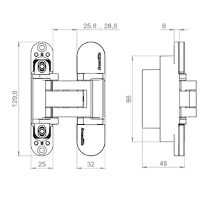 Петля скрытой установки ARMADILLO U3D5780.VPG (OTLAV IN570) BL черный /63115/ (1шт)