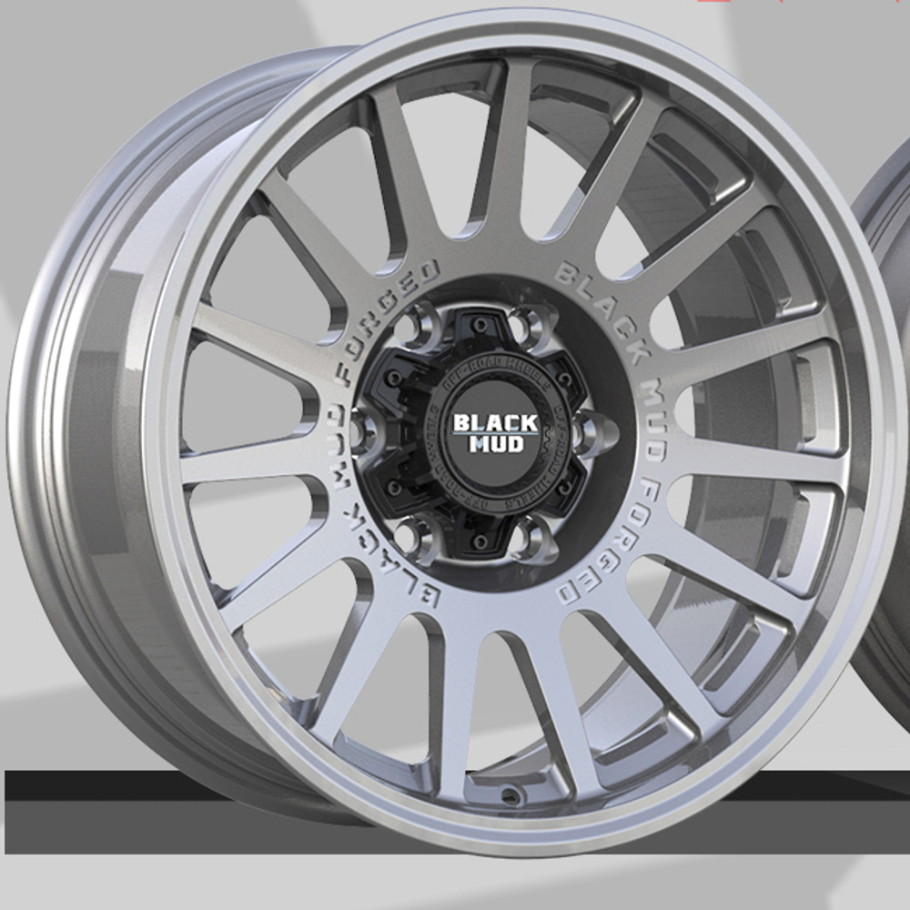 Диск колёсный кованый BLACK MUD RT601 R17 8,0 ЕТ0 Silver Brushed Face