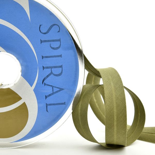 Косая бейка хлопок/полиэстер 20 мм / 25 метров, 24, хаки, Safisa (Spiral)