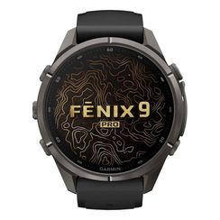 Часы Garmin Fenix 9 Pro 43 мм AMOLED Carbon Gray DLC Titanium Black / Pebble Gray (010-04335-16)